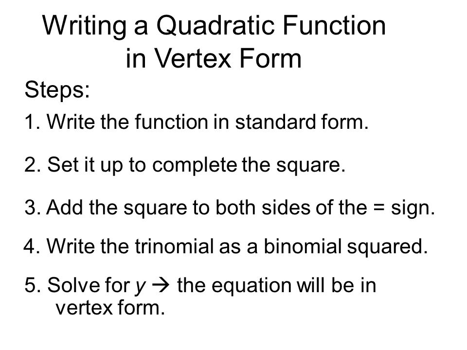 Write in vertex form?
